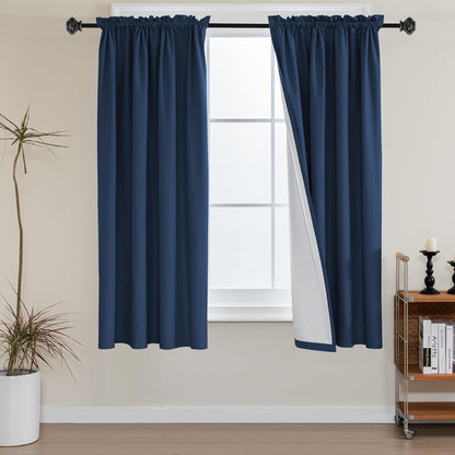100% Blackout White Liners Window Rod Pocket Curtains