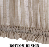 Turquoize Linen French Door Curtains Privacy Light Reducing Glass Door Curtain with Tieback | Rod Pocket 2 Panel(52" x 40",Taupe)