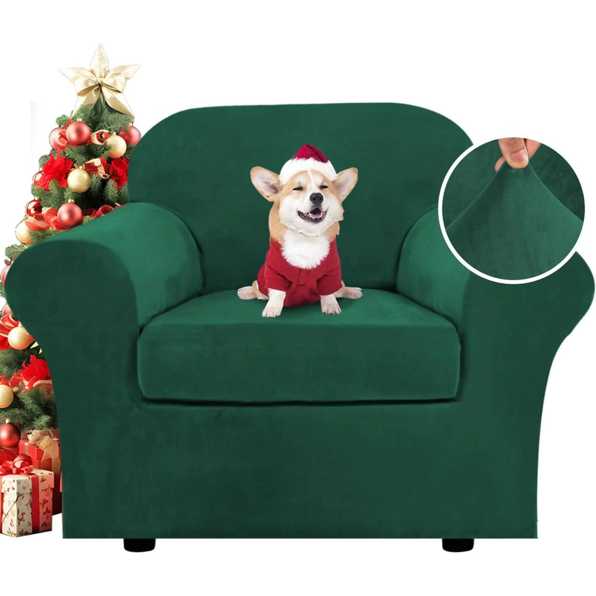 Modern Velvet Plush High Stretch Sofa Slipcover