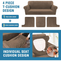 Sofa Slipcovers Thick Velvet Couch Cover Stretch T Cushion Sofa Covers Individual T Cushion Covers,