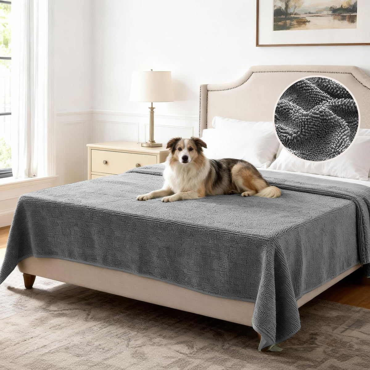 H.VERSAILTEX Non Slip Chenille Pet Couch Cover Thick Soft Washable Sofa Protector