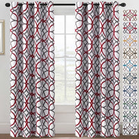 H.VERSAILTEX Blackout Curtains for Bedroom Printed Design 96 Inch Thermal Insulated 2 Panels