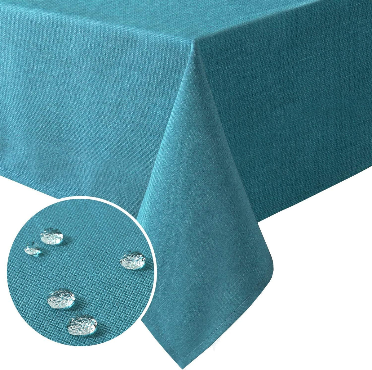 Linen Textured Table Cloths Premium Solid Tablecloth Spill-Proof Waterproof Table Cover