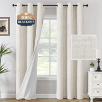 H.VERSAILTEX Chenille Curtains 96 inch Length 2 Panels 100% Blackout Drapes for Bedroom Living Room with White Flocking Coating Back Insulated Anti-Rust Grommet, Heathered Dove Gray(Not Solid)