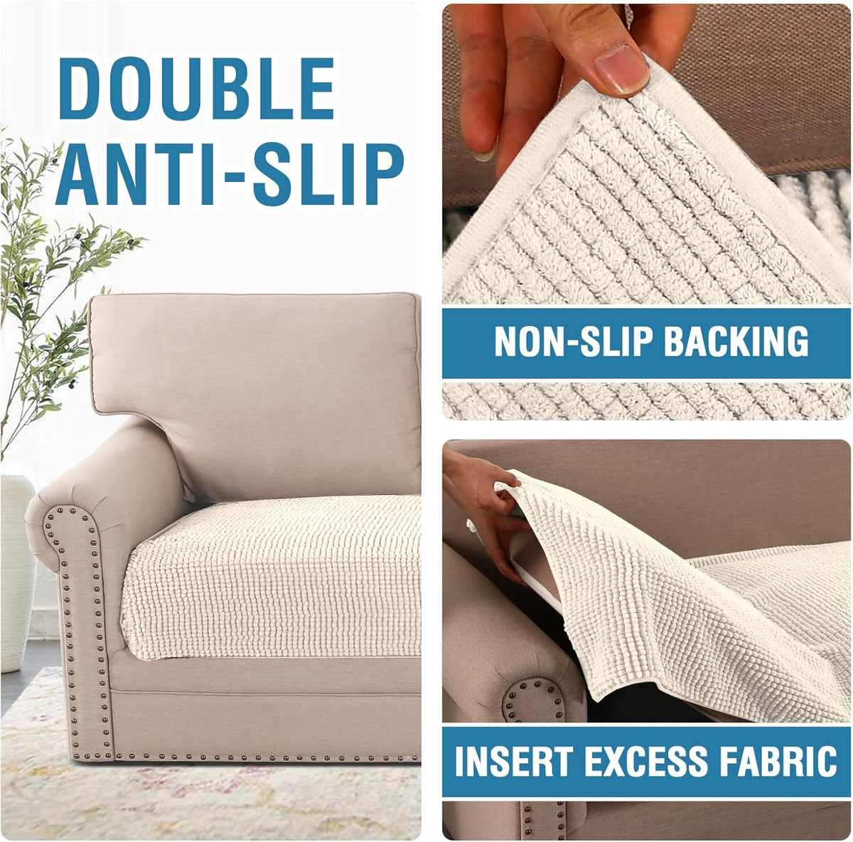 H.VERSAILTEX Thick Chenille Sofa Cover for Dogs & Pets – Soft, Anti-Slip Design