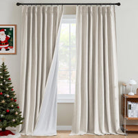 H.VERSAILTEX Pinch Pleated Blackout Curtains – Linen Chenille, Thermal Insulated, 2 Panels