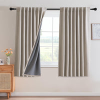H.VERSAILTEX 100% Blackout Curtains – Back Tab Thermal Insulated Window Drapes, Set of 2