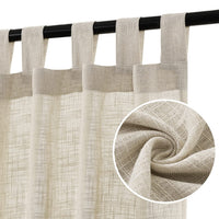 h.versailtx natural linen blend curtain with tab top header
