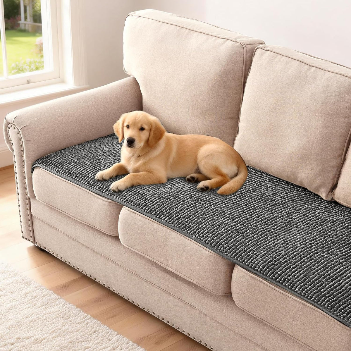 H.VERSAILTEX Thick Chenille Sofa Cover for Dogs & Pets – Soft, Anti-Slip Design