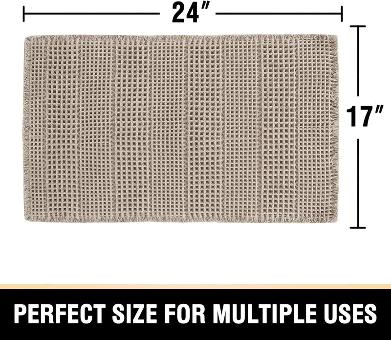 H.VERSAILTEX Absorbent Non-Slip Waffle Bath Mat – Quick Dry & Machine Washable