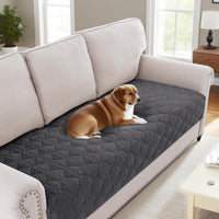 H.VERSAILTEX Chenille Couch Cover Fuzzy Sofa Cover Anti Slip Washable with Strap for Pets