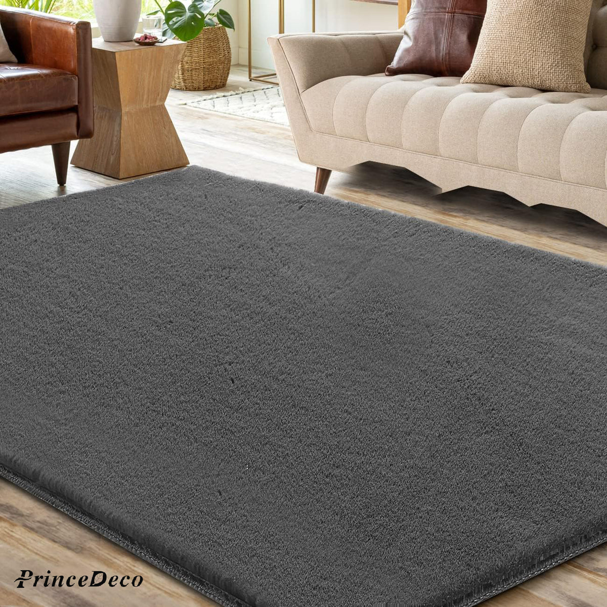 Prince Deco Area Rug Super Soft Faux Fur Rugs Carpets Furry Kids Room Nursery Rug Bedroom Living Room Carpet High Pile Throw Rug Shag Plush Rug for Dorm Room Teen Room Decor