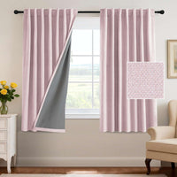 H.VERSAILTEX 100% Blackout Curtains Back Tab Full Light Blocking Curtain Draperies with Gray Coating Thermal Insulated Window Treatment Set of 2 Panels, 52" W x 84" L, Natural