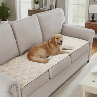 H.VERSAILTEX Chenille Couch Cover Fuzzy Sofa Cover Anti Slip Washable with Strap for Pets