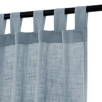 h.versailtx blue linen blend curtain with tab top header