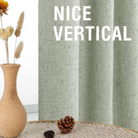 100% Blackout Curtains for Bedroom Faux Linen Texture Thermal Back Tab/Rod Pocket/Hook Belt Draperies 2 Panels