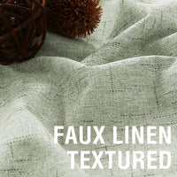 100% Blackout Curtains for Bedroom Faux Linen Texture Thermal Back Tab/Rod Pocket/Hook Belt Draperies 2 Panels
