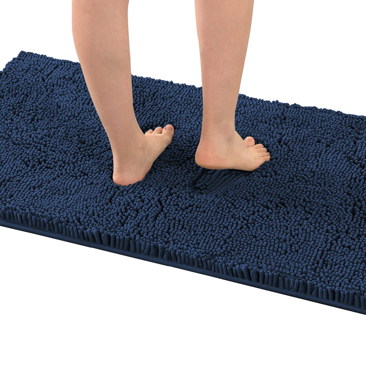 H.VERSAILTEX Bath Mat Bath Rug for Bathroom Luxury Chenille Bathroom Rug Mat Extra Soft and Absorbent Microfiber Shaggy Rugs Non Slip Rug Quick Dry Bath Mat Washable, 24 x 36 Inches, Dove Gray
