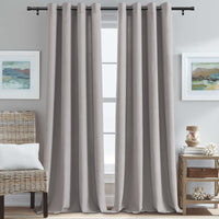 H.VERSAILTEX Grommet Natural Linen Textured Kitchen Curtains 45 inch Length, Thick Faux Linen Room Darkening Window Treatment Set for Farmhouse/Bedroom 52W x 45L,2 Panels,Heather Aqua