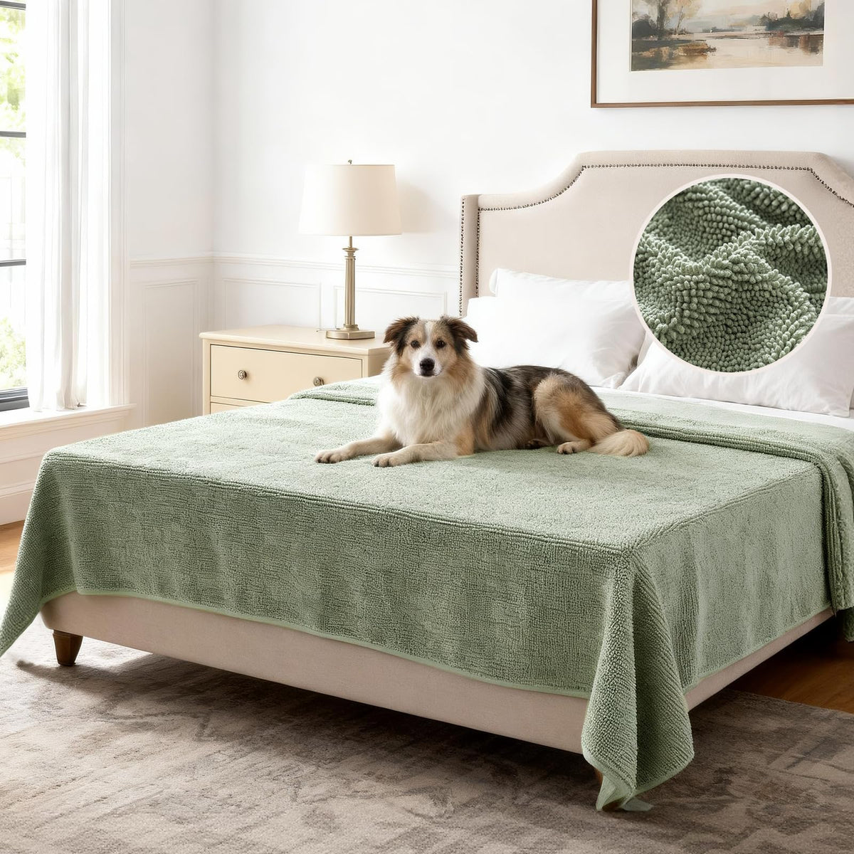 H.VERSAILTEX Non Slip Chenille Pet Couch Cover Thick Soft Washable Sofa Protector