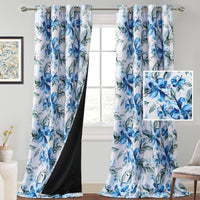 Floral Printed 100% Blackout Curtains for Bedroom