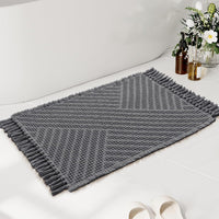 H.VERSAILTEX Waffle Boho Bath Mat – Super Absorbent, Non-Slip & Quick Dry