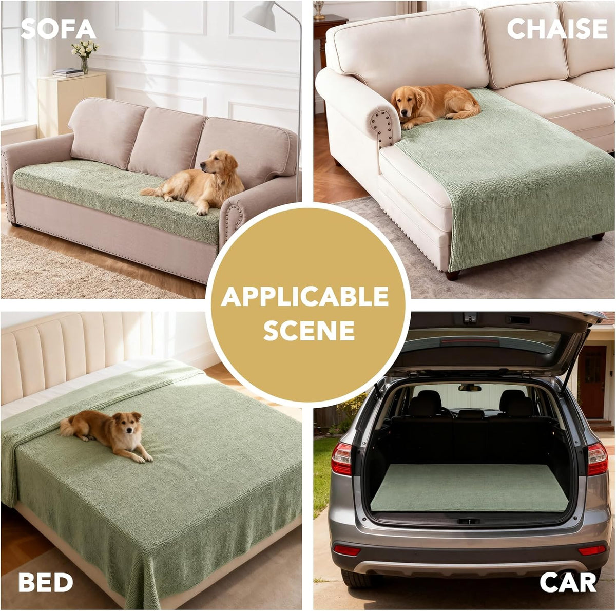 H.VERSAILTEX Non Slip Chenille Pet Couch Cover Thick Soft Washable Sofa Protector