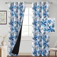Floral Printed 100% Blackout Curtains for Bedroom