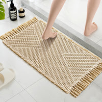 H.VERSAILTEX Waffle Boho Bath Mat – Super Absorbent, Non-Slip & Quick Dry