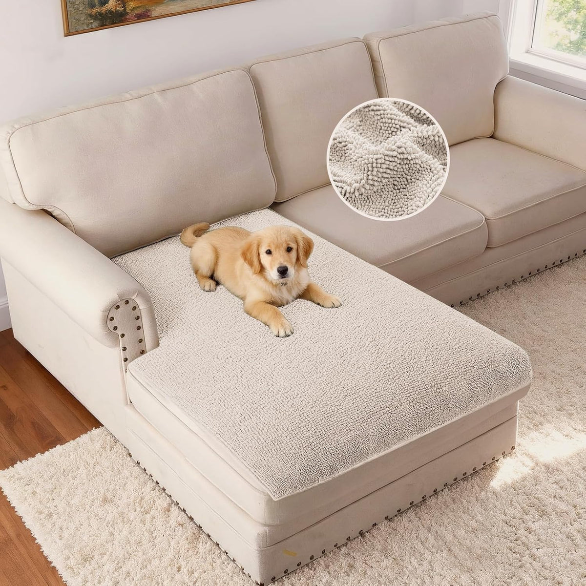 H.VERSAILTEX Chenille Pet Couch Cover – Non-Slip Sofa Protector for Dogs & Pets