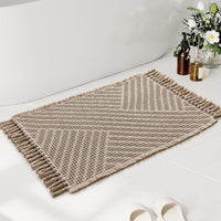 H.VERSAILTEX Waffle Boho Bath Mat – Super Absorbent, Non-Slip & Quick Dry