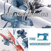 H.VERSAILTEX Tie Up Curtain Double Sided Cattleya Floral Printed Window Valance Balloon Roman Curtain, Rod Pocket - Reversible in Blue/Coral - W 42 x L 36