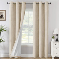H.VERSAILTEX Chenille Curtains 96 inch Length 2 Panels 100% Blackout Drapes for Bedroom Living Room with White Flocking Coating Back Insulated Anti-Rust Grommet, Heathered Dove Gray(Not Solid)
