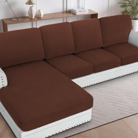 H.VERSAILTEX Sectional Couch Covers 1 Piece Chaise Slipcover L Shape Separate Cushion Couch Cover for Both Left/Right Sectional Couch (Seat Only: 1 Chaises, Ivory)