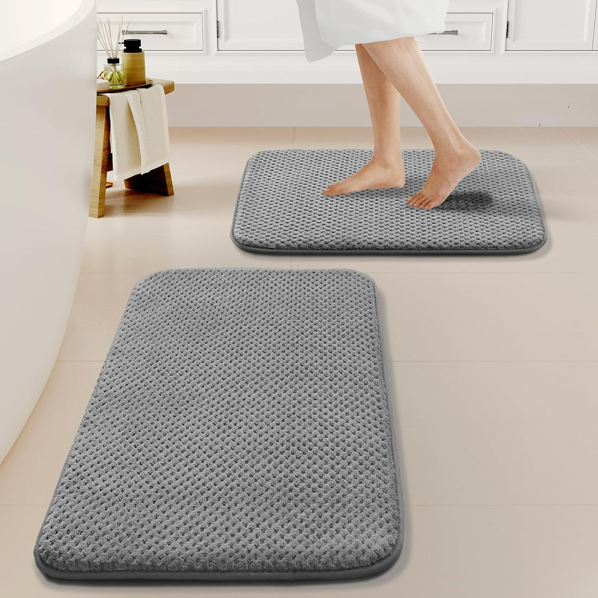H.VERSAILTEX Memory Foam Bath Mat Rug Quick Drying Bathroom Rug for Floor