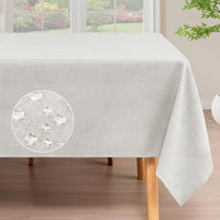 Linen Textured Table Cloths Premium Solid Tablecloth Spill-Proof Waterproof Table Cover