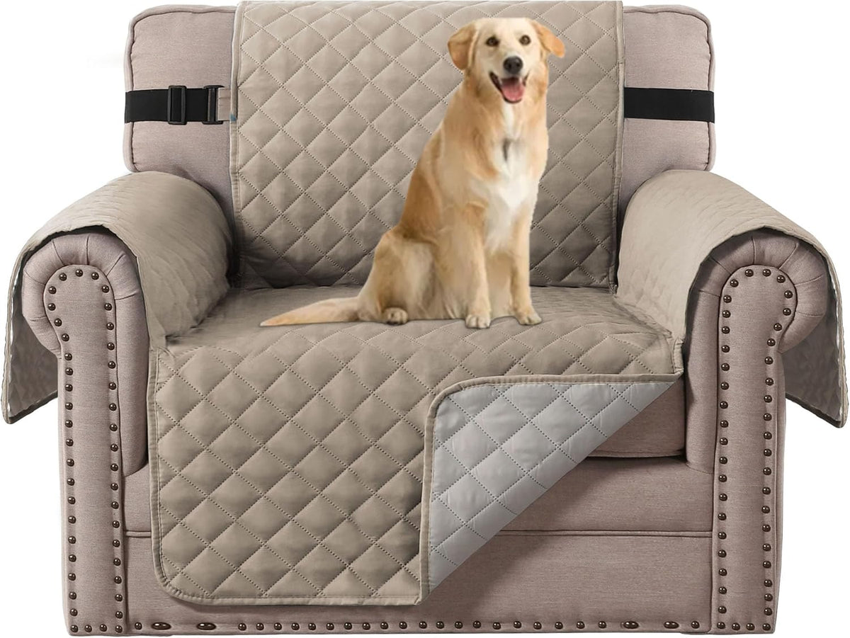 H.VERSAILTEX Sofa Protector for Dogs/Cats/Pets Sofa Slipcover Quilted Furniture Protector with Non Slip Elastic Strap Water Resistant Sofa Covers Couch Covers Seat Width: