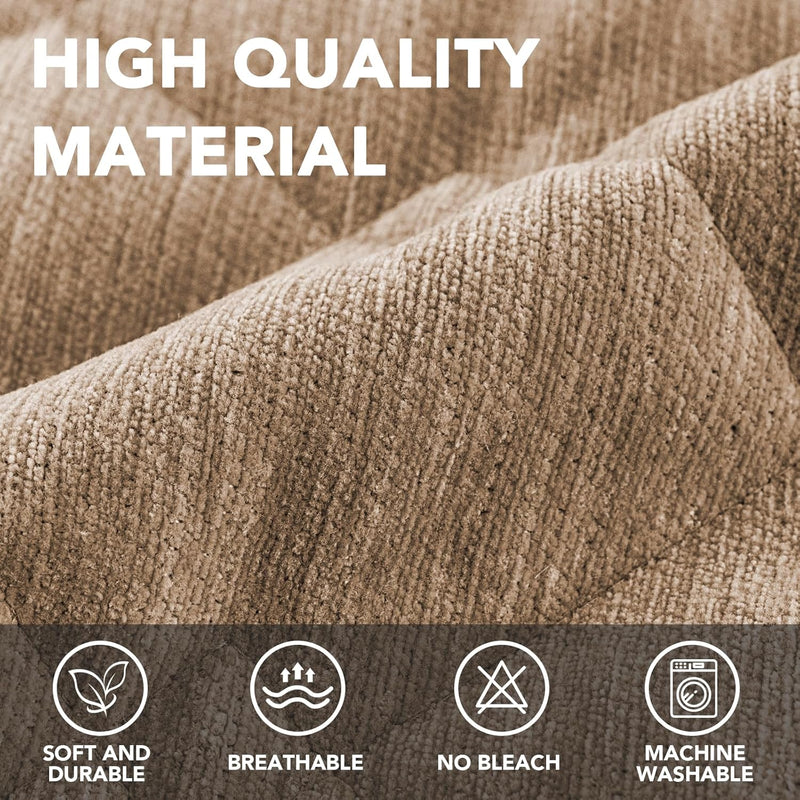 H.VERSAILTEX Chenille Couch Cover Fuzzy Sofa Cover Anti Slip Washable with Strap for Pets