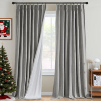 H.VERSAILTEX Pinch Pleated Blackout Curtains – Linen Chenille, Thermal Insulated, 2 Panels