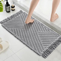 H.VERSAILTEX Waffle Boho Bath Mat – Super Absorbent, Non-Slip & Quick Dry