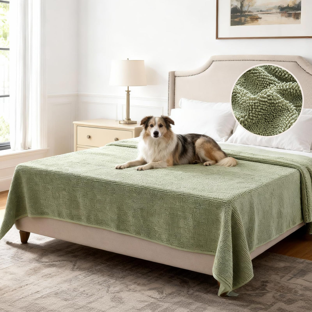 H.VERSAILTEX Non Slip Chenille Pet Couch Cover Thick Soft Washable Sofa Protector