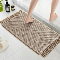 H.VERSAILTEX Waffle Boho Bath Mat – Super Absorbent, Non-Slip & Quick Dry
