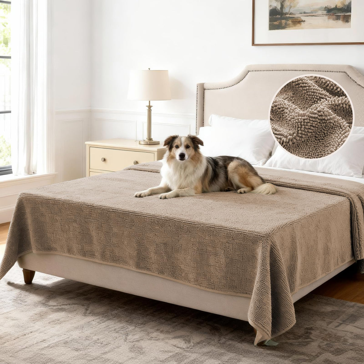 H.VERSAILTEX Non Slip Chenille Pet Couch Cover Thick Soft Washable Sofa Protector