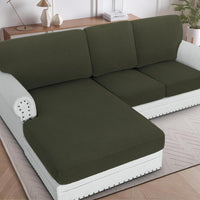 H.VERSAILTEX Sectional Couch Covers 1 Piece Chaise Slipcover L Shape Separate Cushion Couch Cover for Both Left/Right Sectional Couch (Seat Only: 1 Chaises, Ivory)