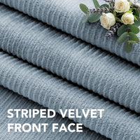 H.VERSAILTEX Velvet 100% Blackout Curtains for Living Room Full Light Blocking Curtains Thermal Insulated Room Window Drapes Soft Luxury Curtains Grommet Top 2 Panels (55" W x 96" L, Stone Blue)