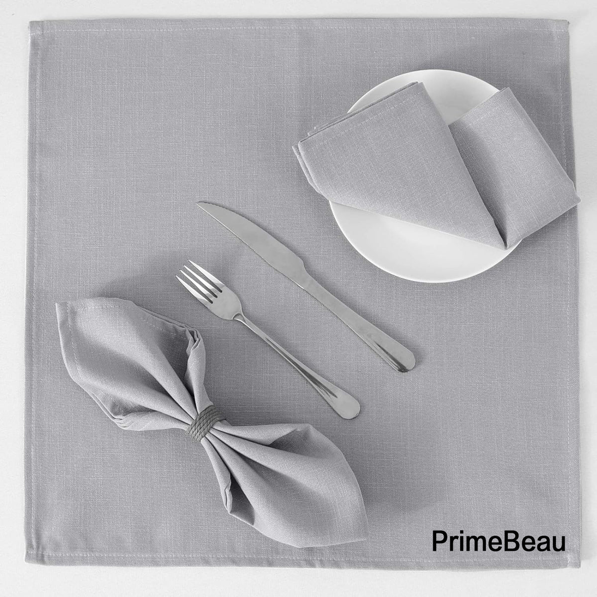 PrimeBeau Cloth Napkins Linen Textured Dinner Napkins Waterproof Extra Soft Thick Durable Reusable Napkins with Hemmed Edges