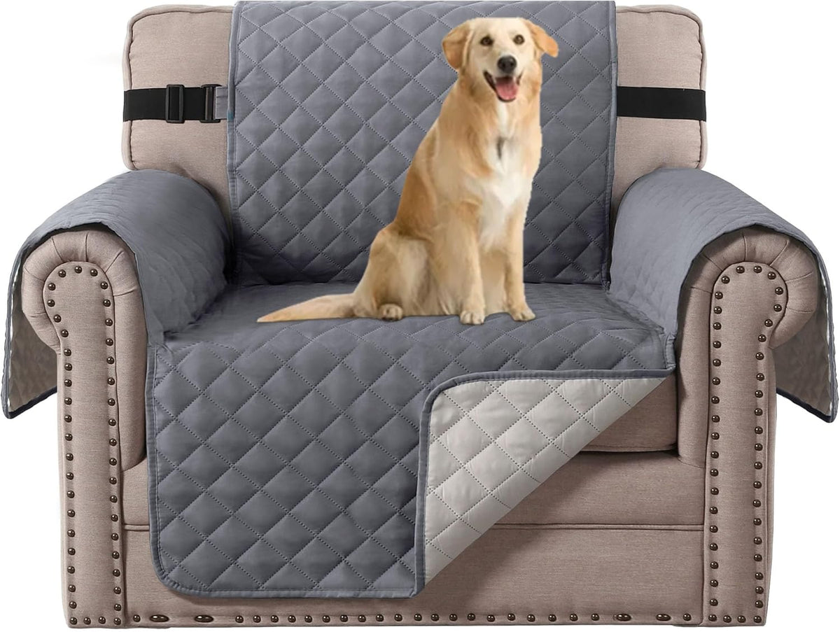 H.VERSAILTEX Sofa Protector for Dogs/Cats/Pets Sofa Slipcover Quilted Furniture Protector with Non Slip Elastic Strap Water Resistant Sofa Covers Couch Covers Seat Width: