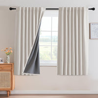 H.VERSAILTEX 100% Blackout Curtains – Back Tab Thermal Insulated Window Drapes, Set of 2