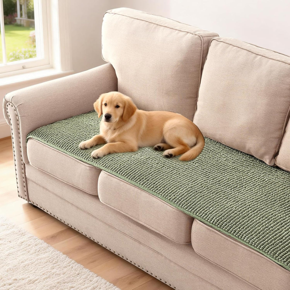 H.VERSAILTEX Thick Chenille Sofa Cover for Dogs & Pets – Soft, Anti-Slip Design