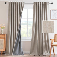 H.VERSAILTEX 100% Blackout Curtains – Back Tab Thermal Insulated Window Drapes, Set of 2